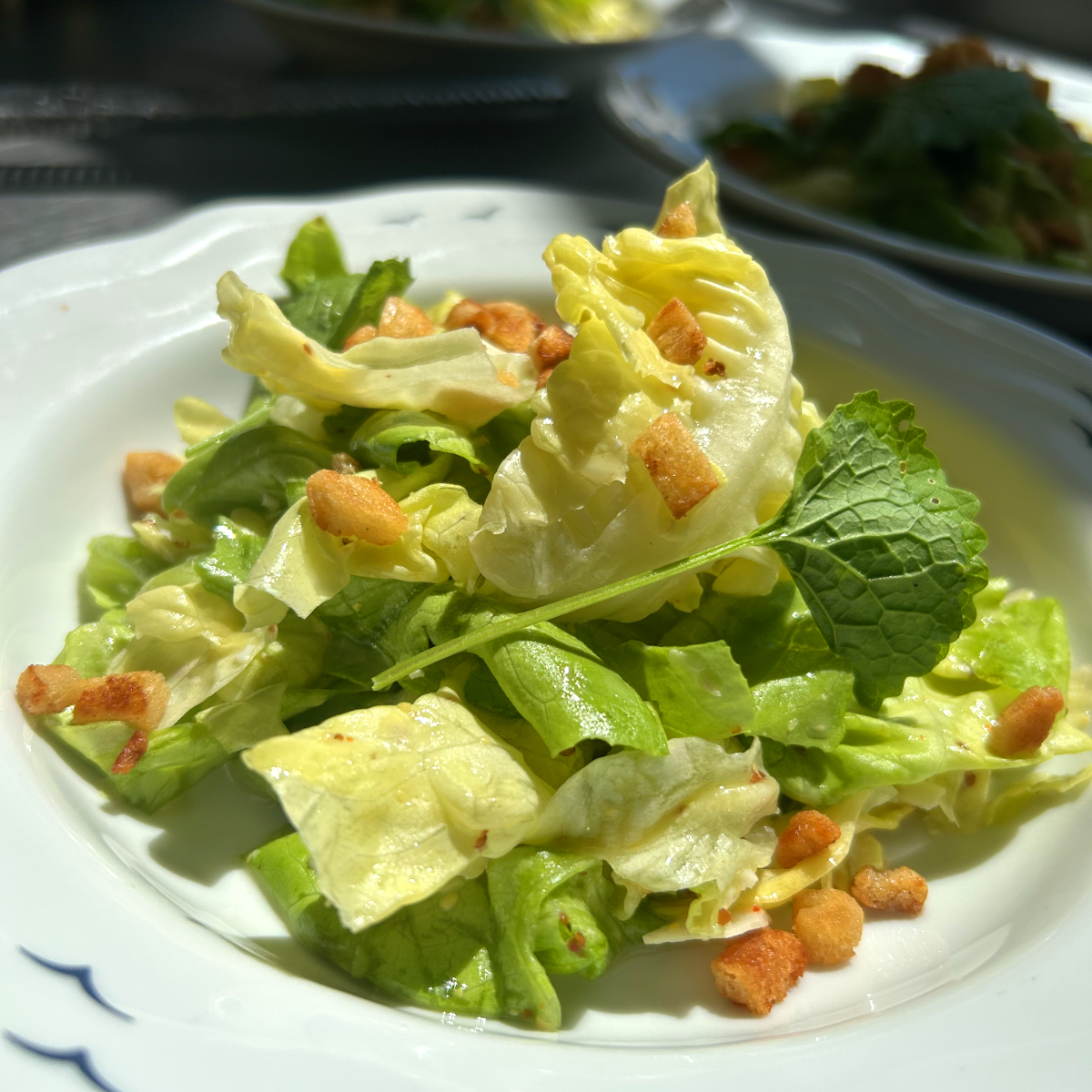 Caesar Salad mit Croutons und frischen Kräutern im Restaurant Artischocke Wilhelmshaven